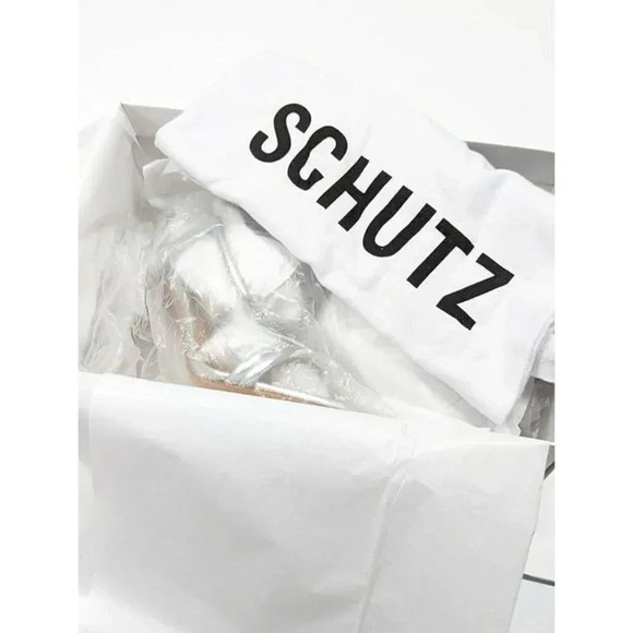 Schutz Women's Pincesa Silver Metallic High-Heel Sandals Size 6.5 B (MSRP $170) - Picture 11 of 12